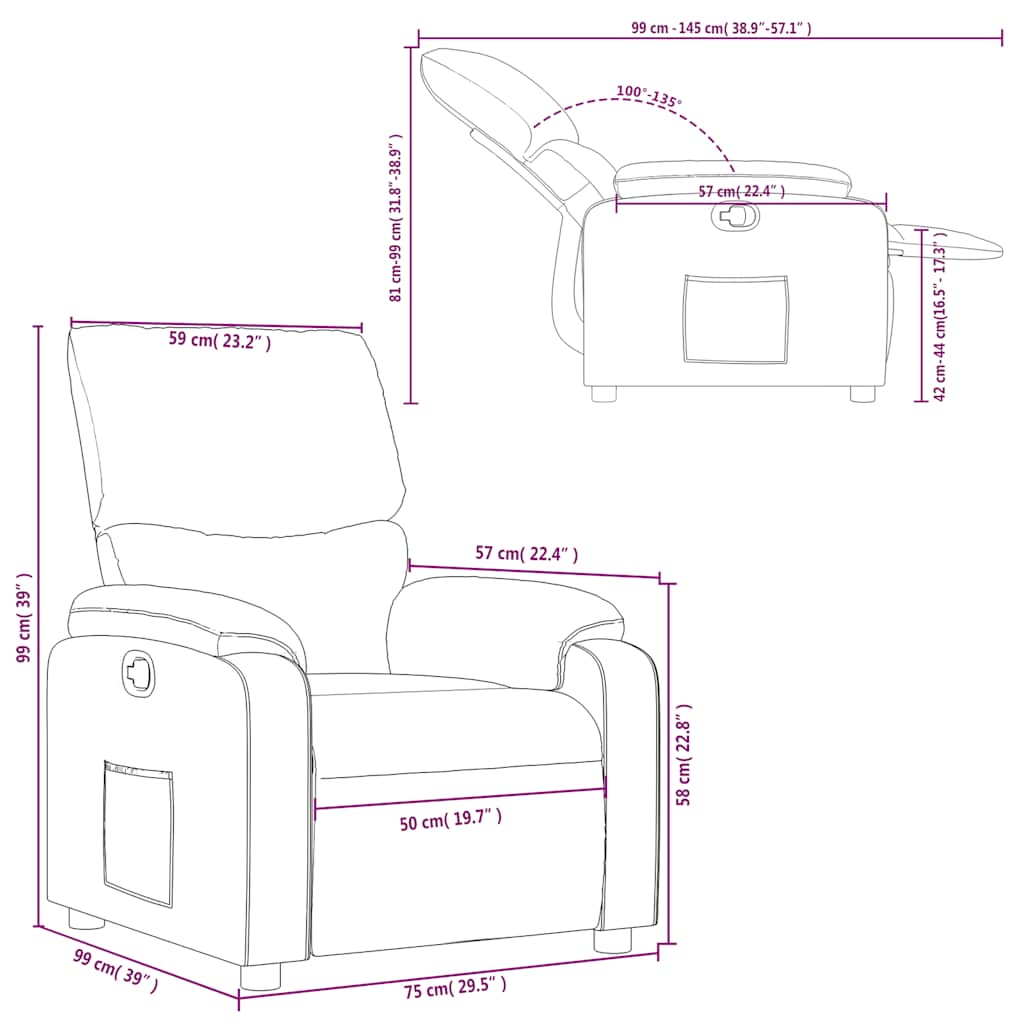 Relaxsessel Taupe Stoff