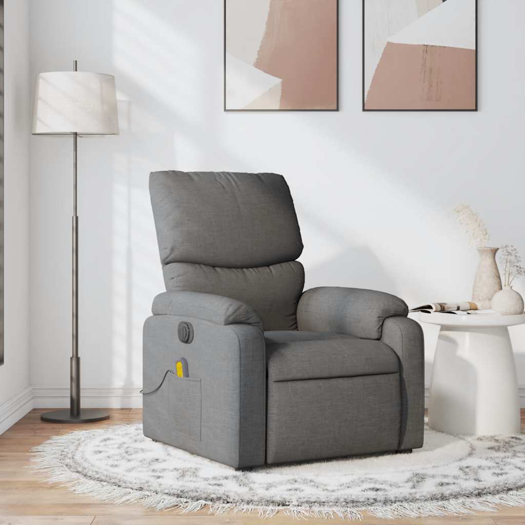 Massagesessel Dunkelgrau Stoff