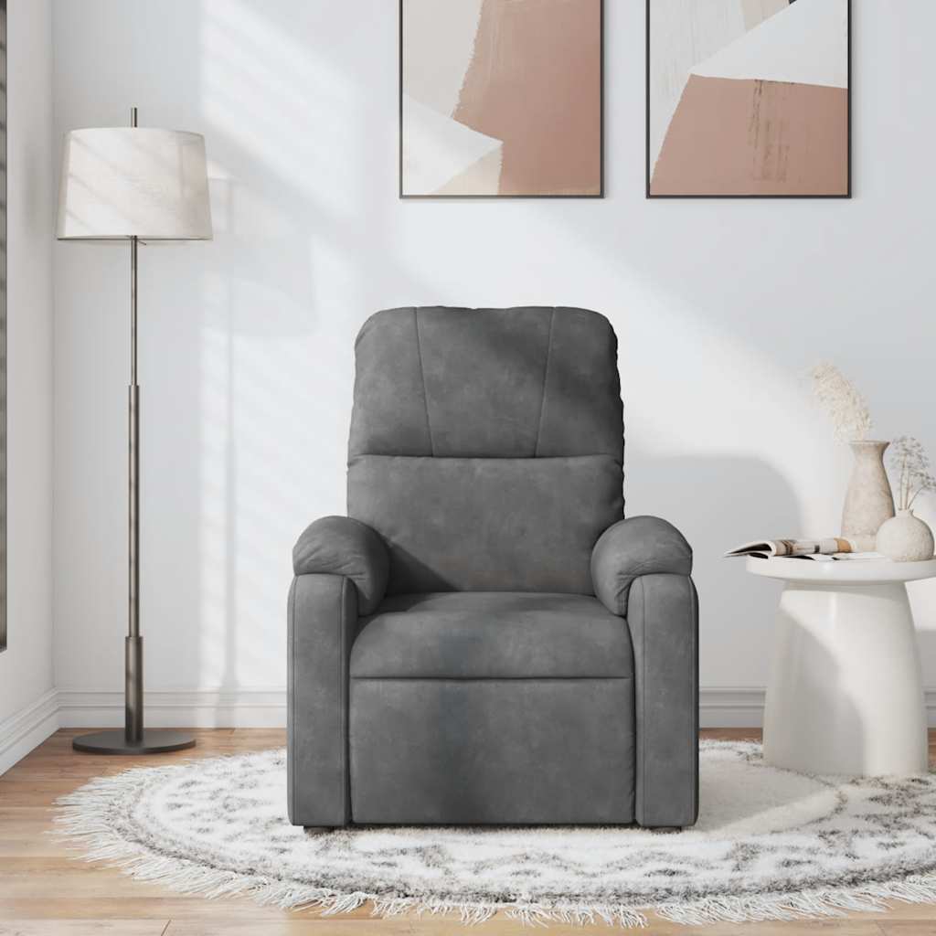 Massagesessel Dunkelgrau Mikrofasergewebe