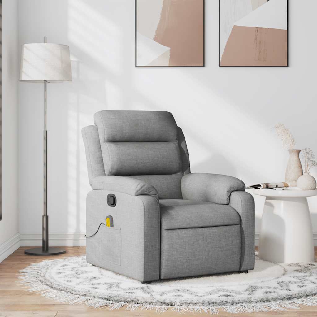 Massagesessel Hellgrau Stoff