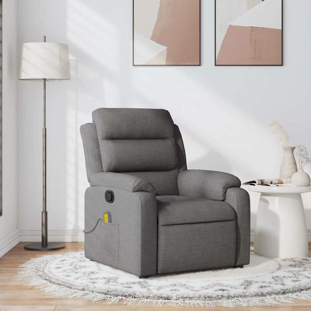 Massagesessel Dunkelgrau Stoff