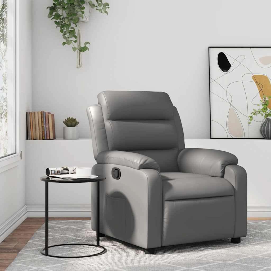 Relaxsessel Grau Kunstleder