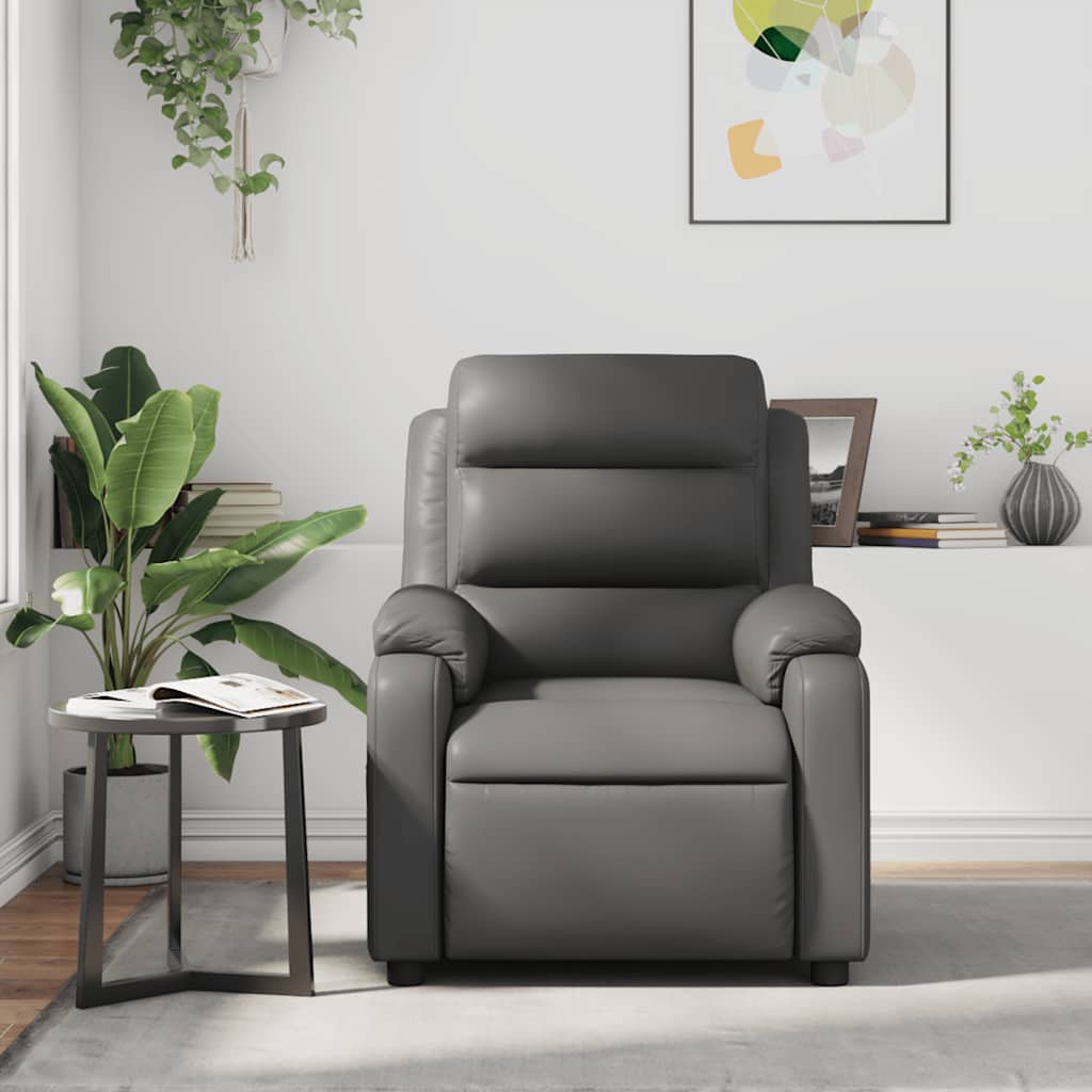 Massagesessel Grau Kunstleder