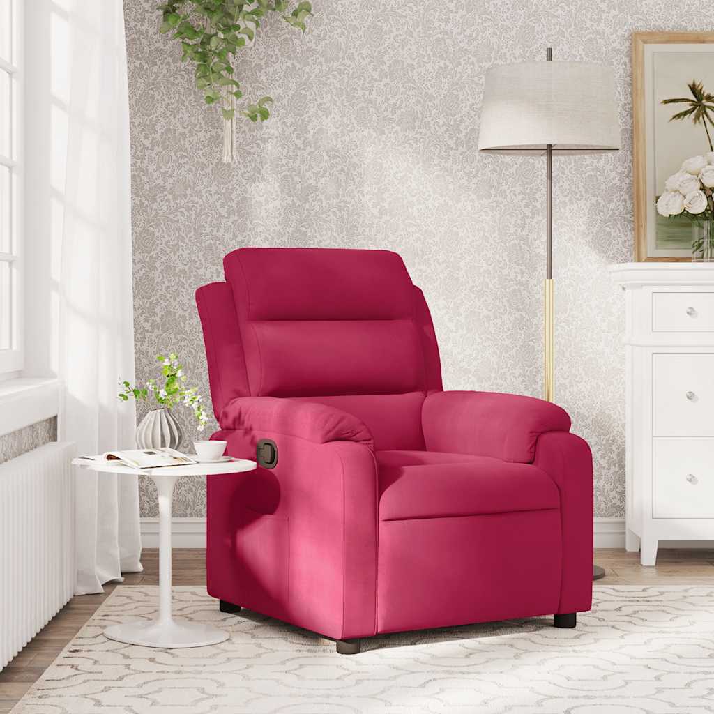 Relaxsessel Weinrot Samt