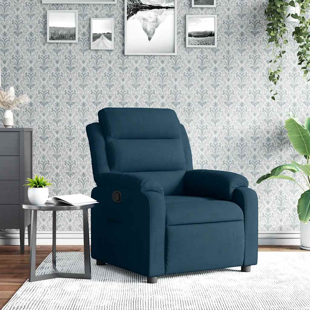 Relaxsessel Blau Samt
