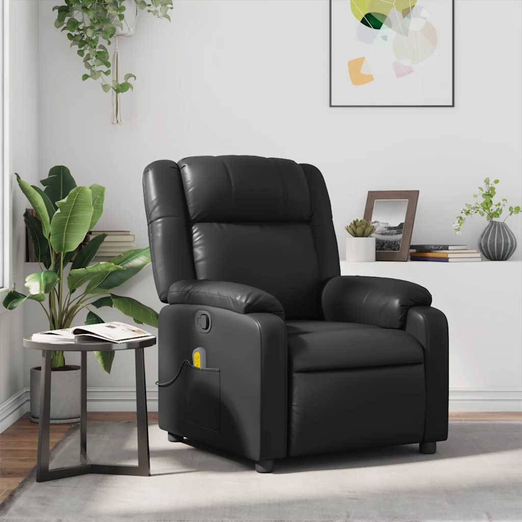Massagesessel Schwarz Kunstleder