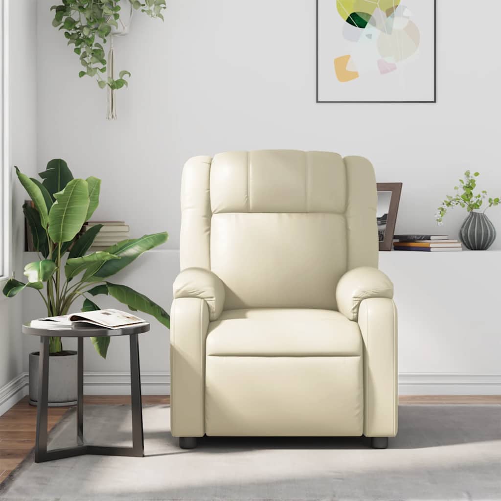 Massagesessel Creme Kunstleder