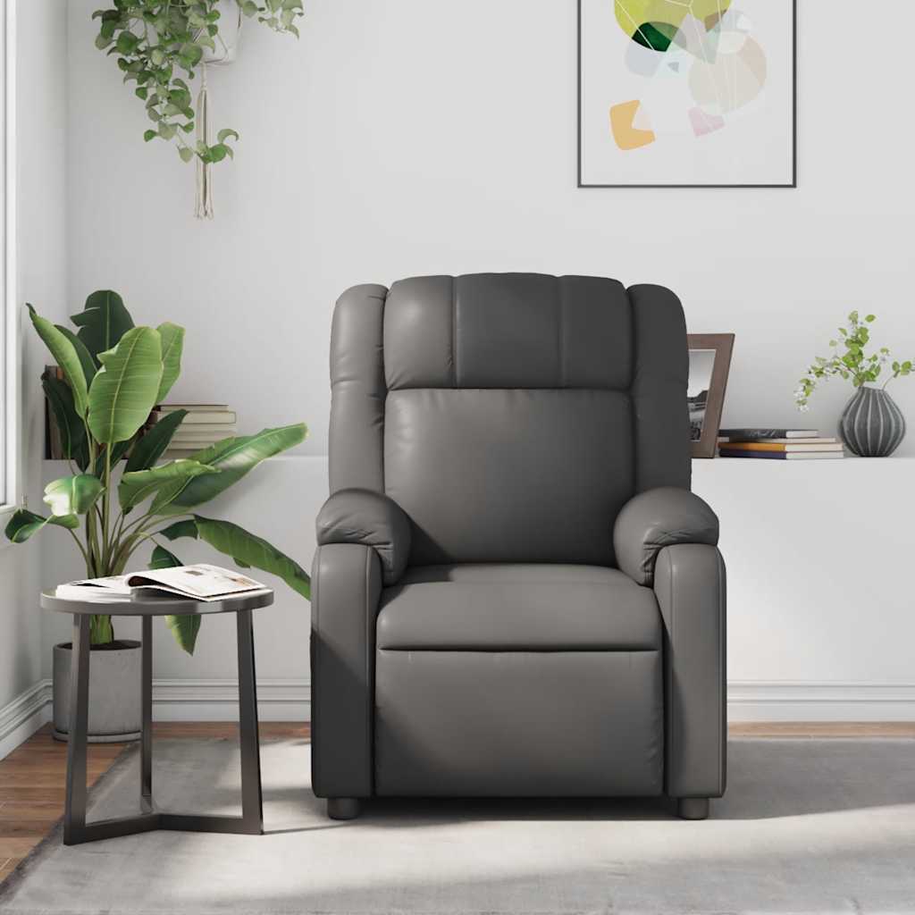 Massagesessel Grau Kunstleder