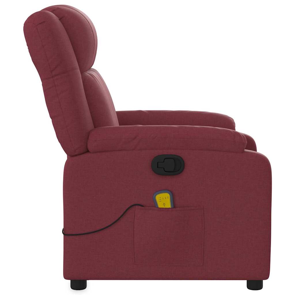 Massagesessel Weinrot Stoff