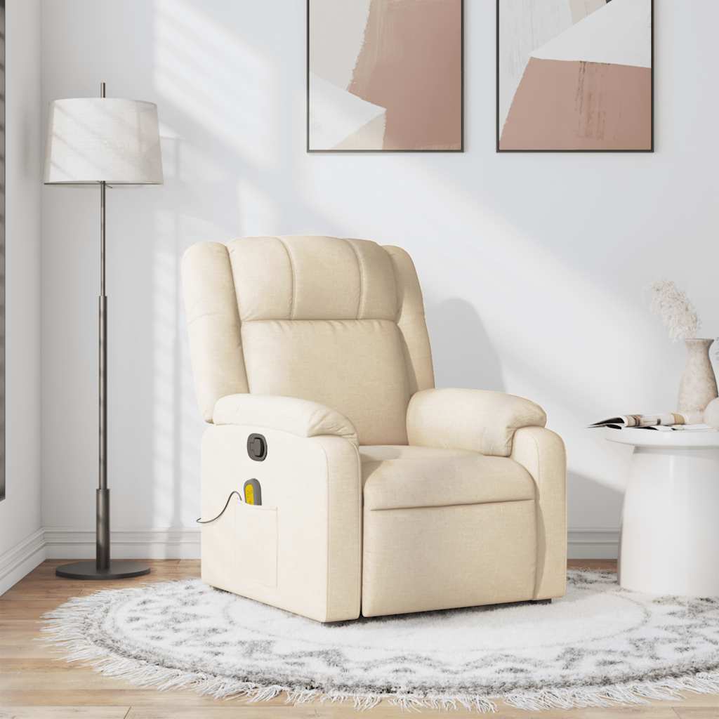 Massagesessel Creme Stoff