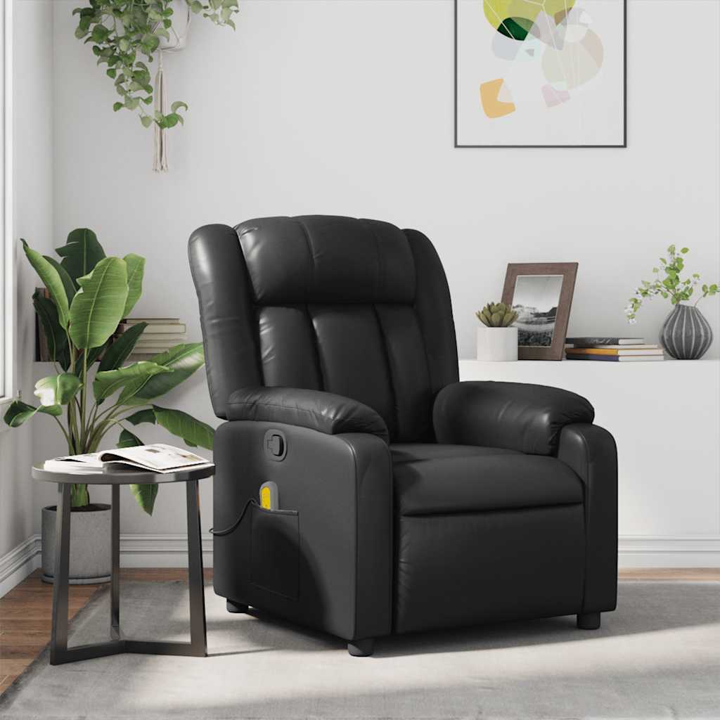 Massagesessel Schwarz Kunstleder