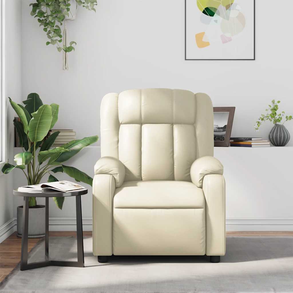 Massagesessel Creme Kunstleder