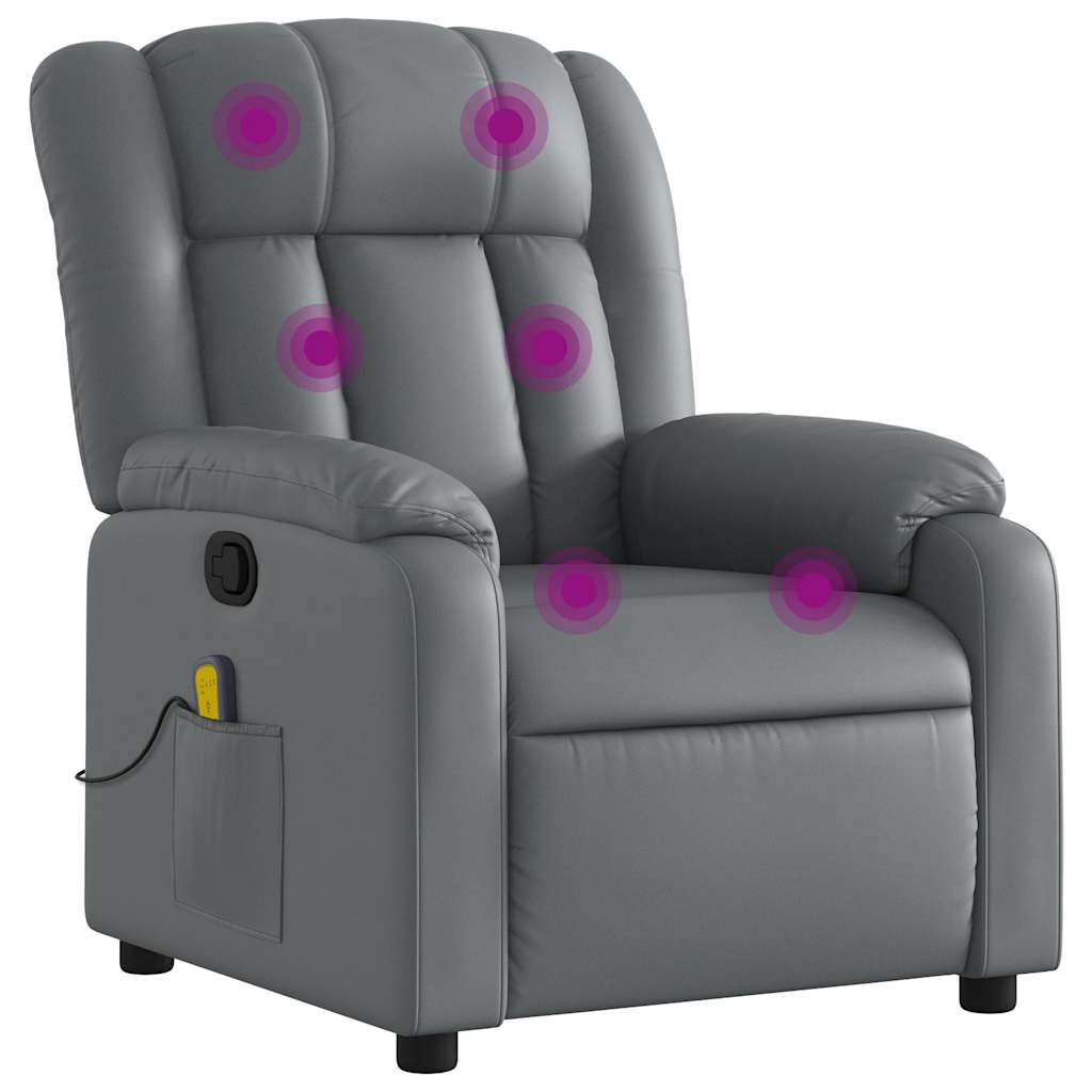 Massagesessel Grau Kunstleder