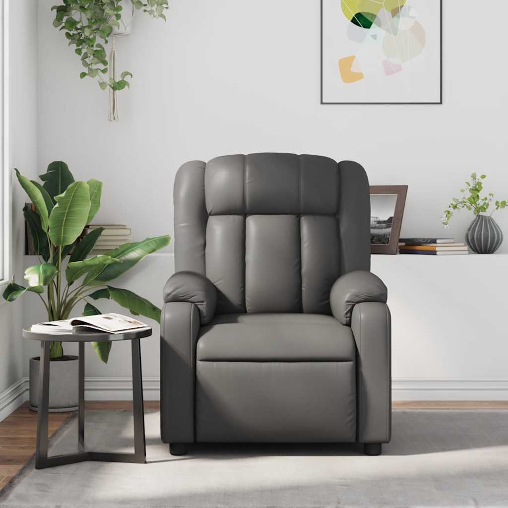 Massagesessel Grau Kunstleder