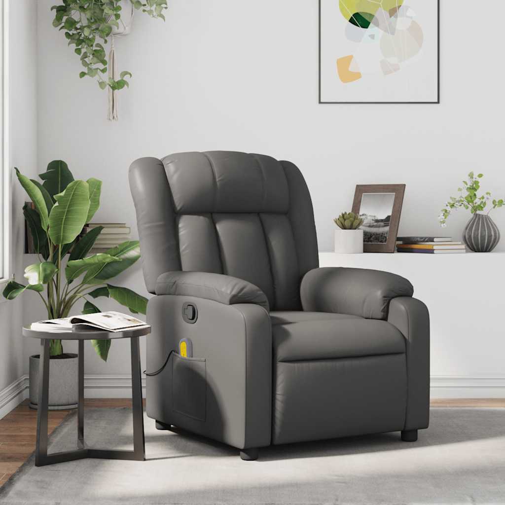 Massagesessel Grau Kunstleder