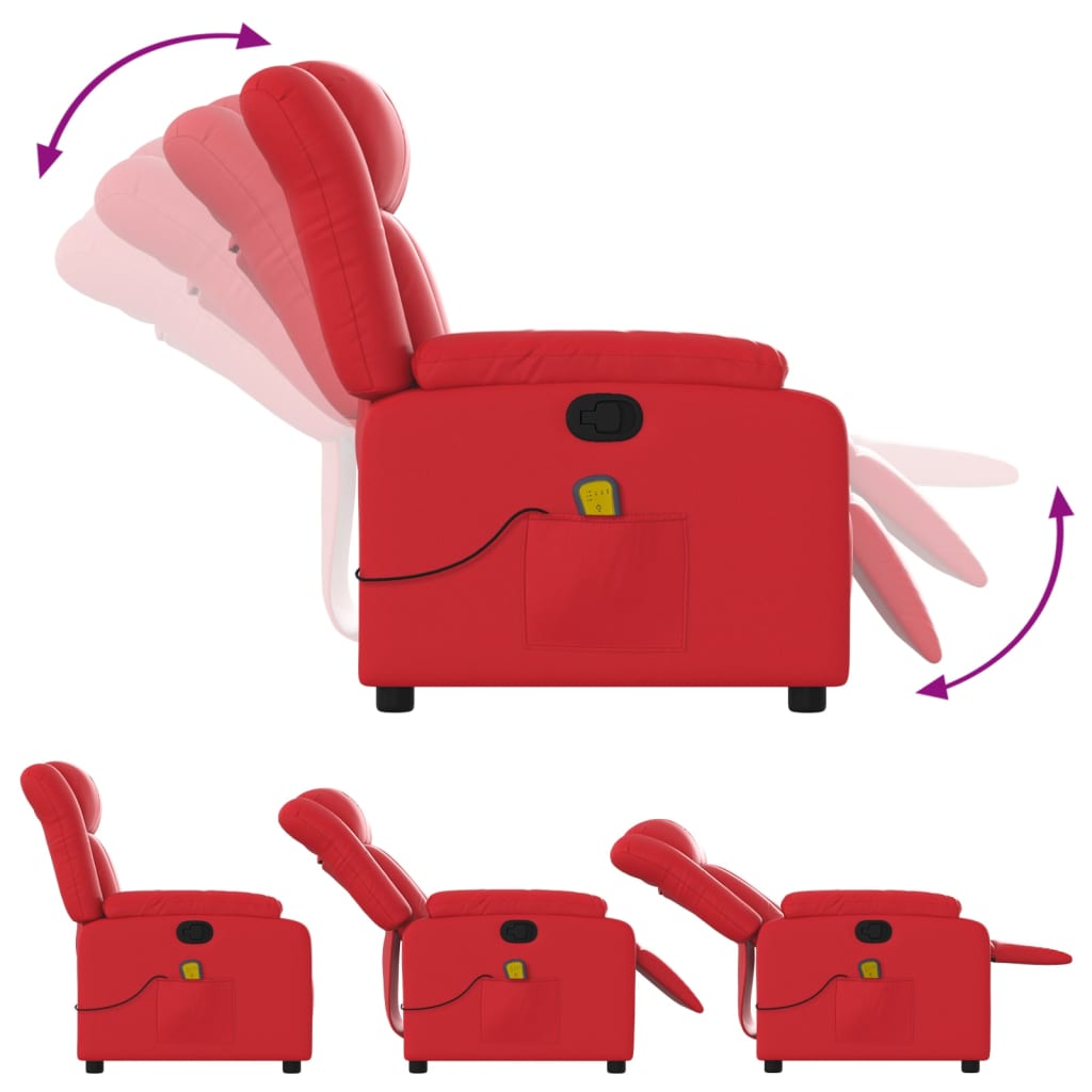 Massagesessel Rot Kunstleder