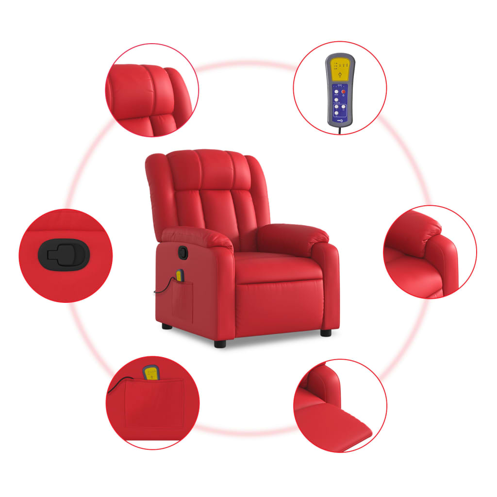 Massagesessel Rot Kunstleder