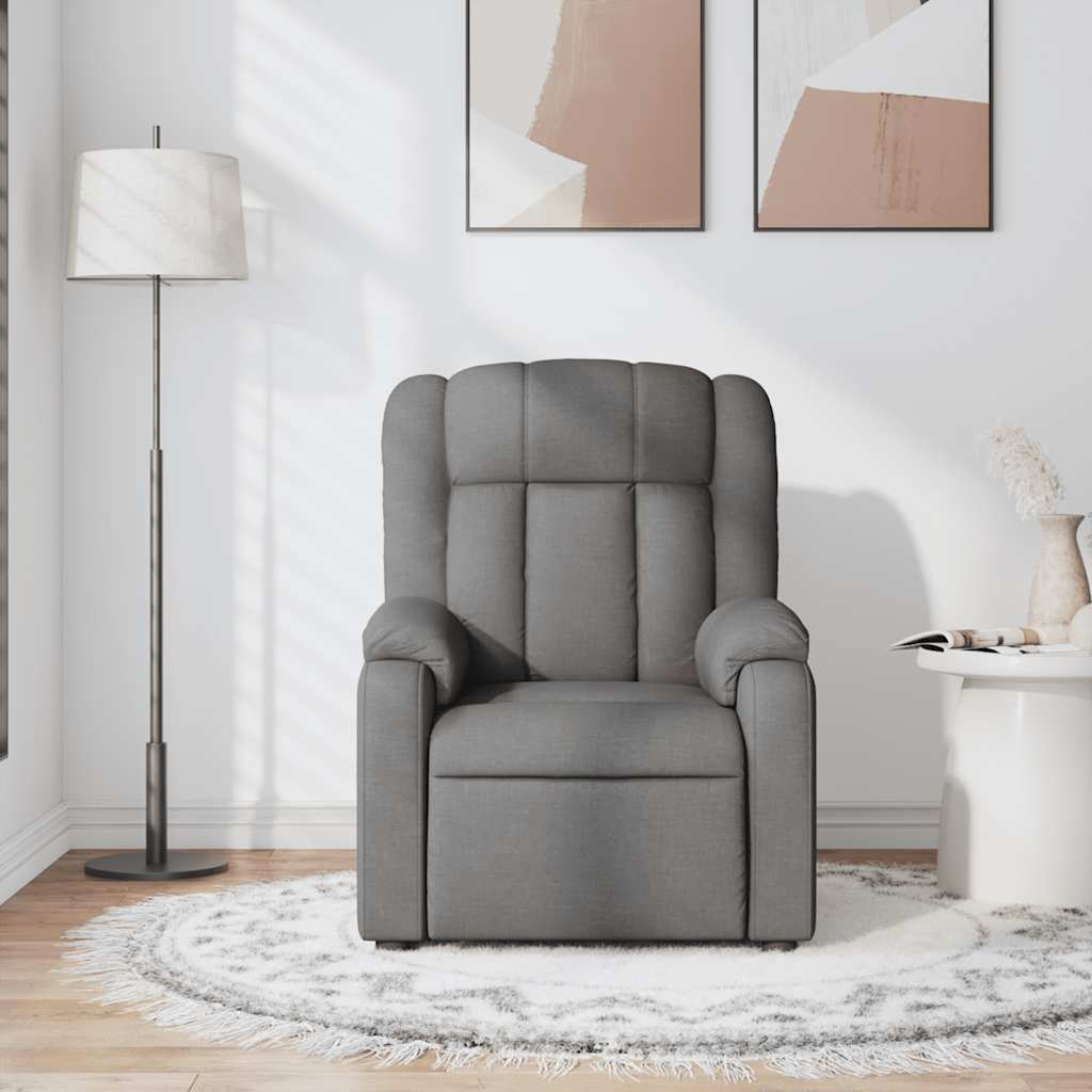 Massagesessel Dunkelgrau Stoff