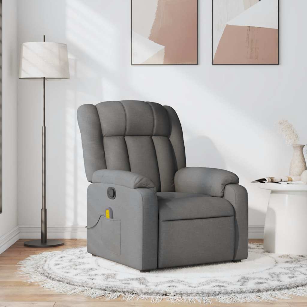 Massagesessel Dunkelgrau Stoff
