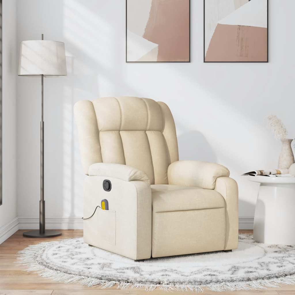 Massagesessel Creme Stoff