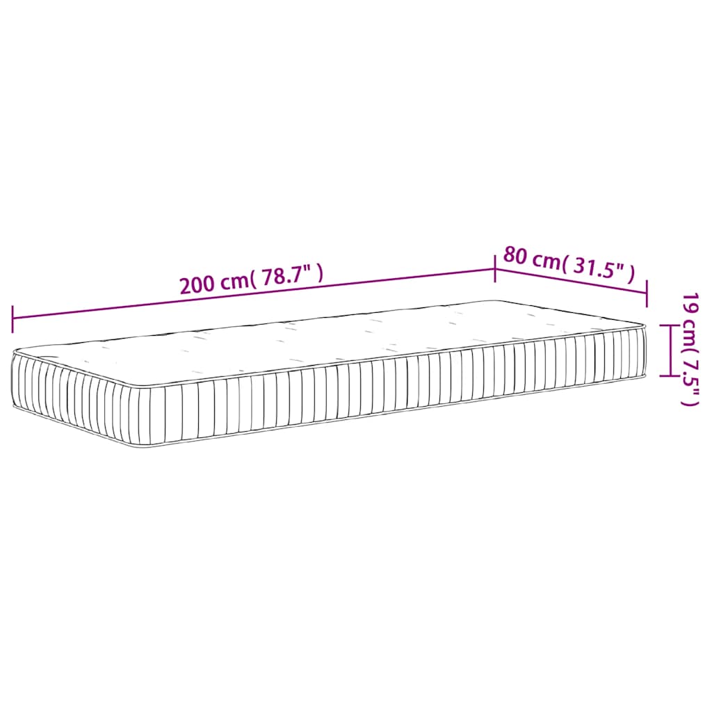 Matratze Taschenfederkern Mittel 80x200 cm