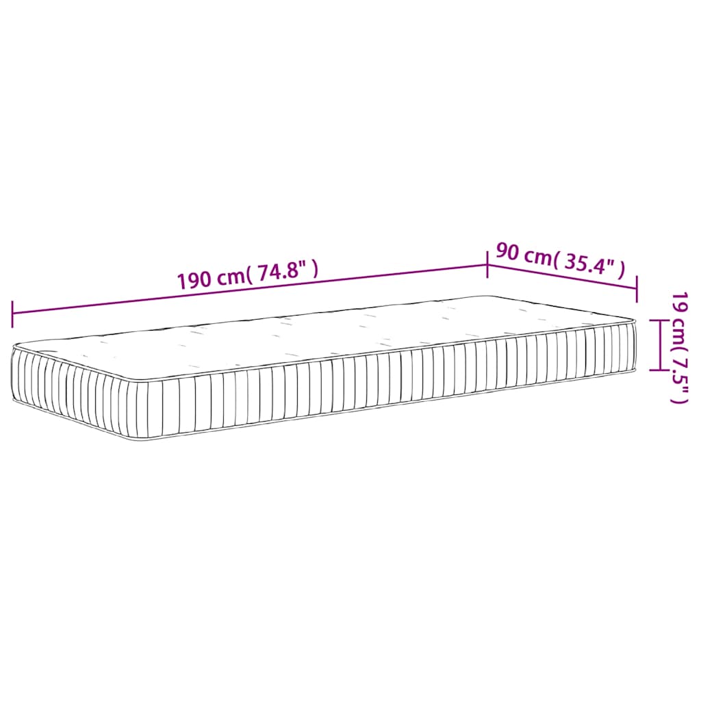 Matratze Taschenfederkern Mittel 90x190 cm