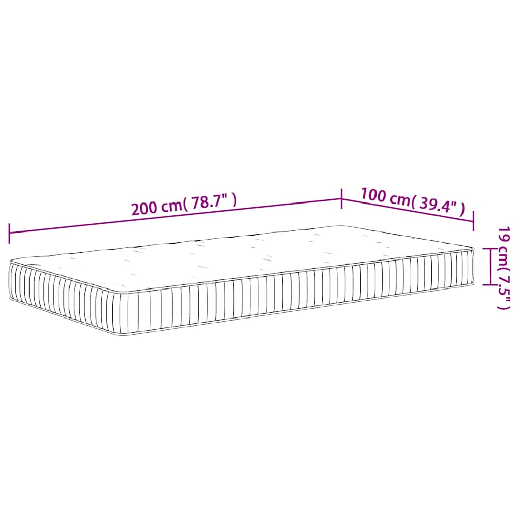 Matratze Taschenfederkern Mittel 100x200 cm
