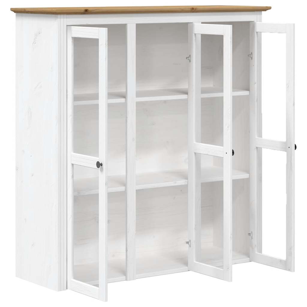 Highboard BODO Weiß Braun 115,5x43x200,5 cm Massivholz Kiefer