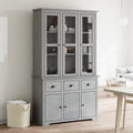 Highboard BODO Grau 115,5x43x200,5 cm Massivholz Kiefer