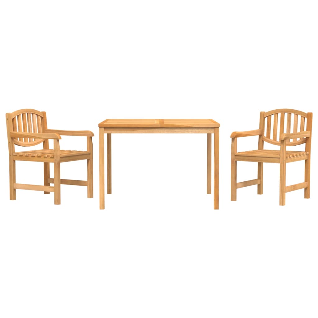 3-tlg. Garten-Essgruppe Massivholz Teak