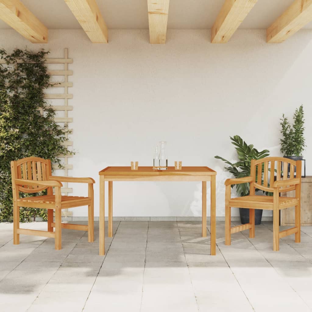 3-tlg. Garten-Essgruppe Massivholz Teak