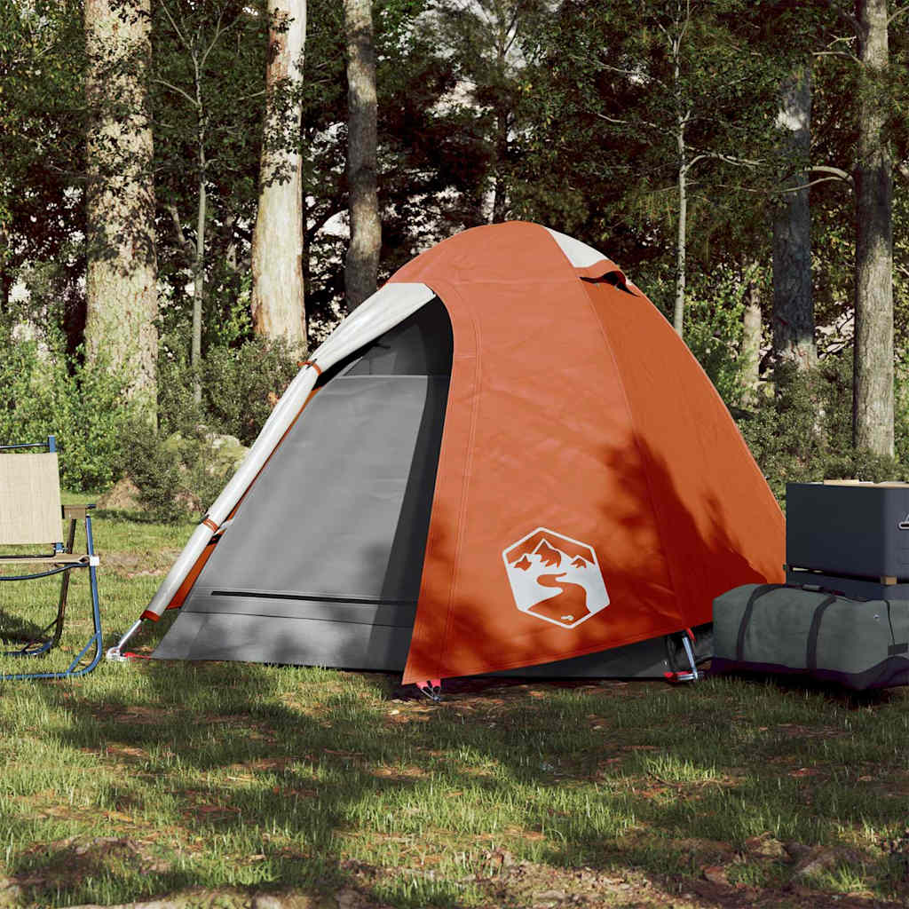 Kuppel-Campingzelt 2 Personen Orange Wasserdicht