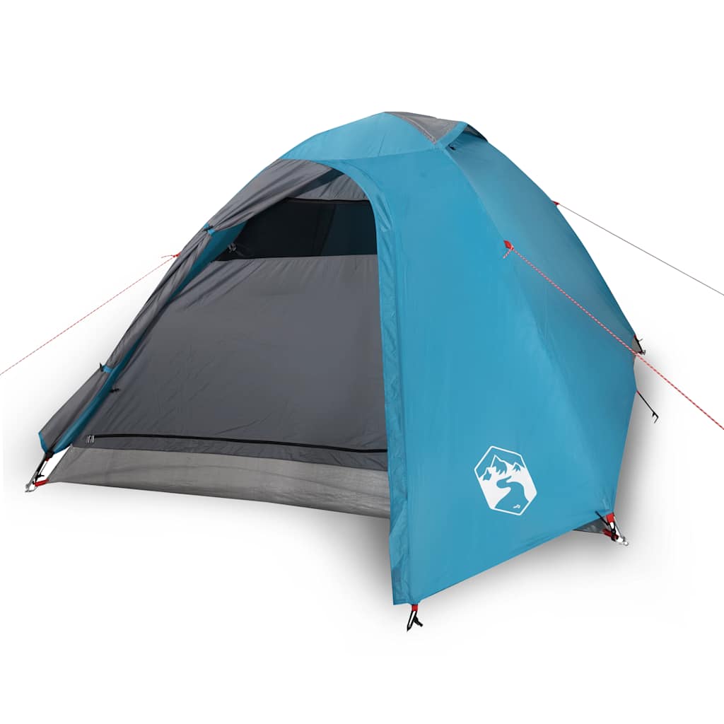 Kuppel-Campingzelt 3 Personen Blau Wasserdicht