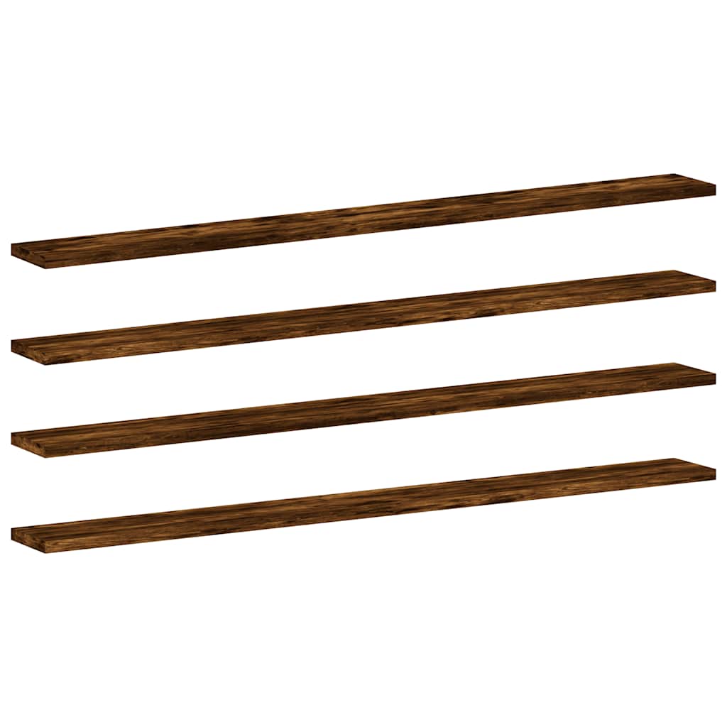 Wandregale 4 Stk. Räuchereiche 100x10x1,5 cm Holzwerkstoff