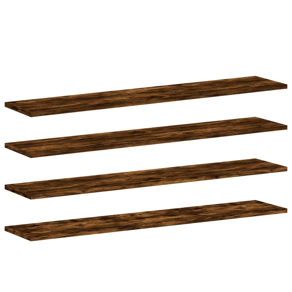 Wandregale 4 Stk. Räuchereiche 100x20x1,5 cm Holzwerkstoff