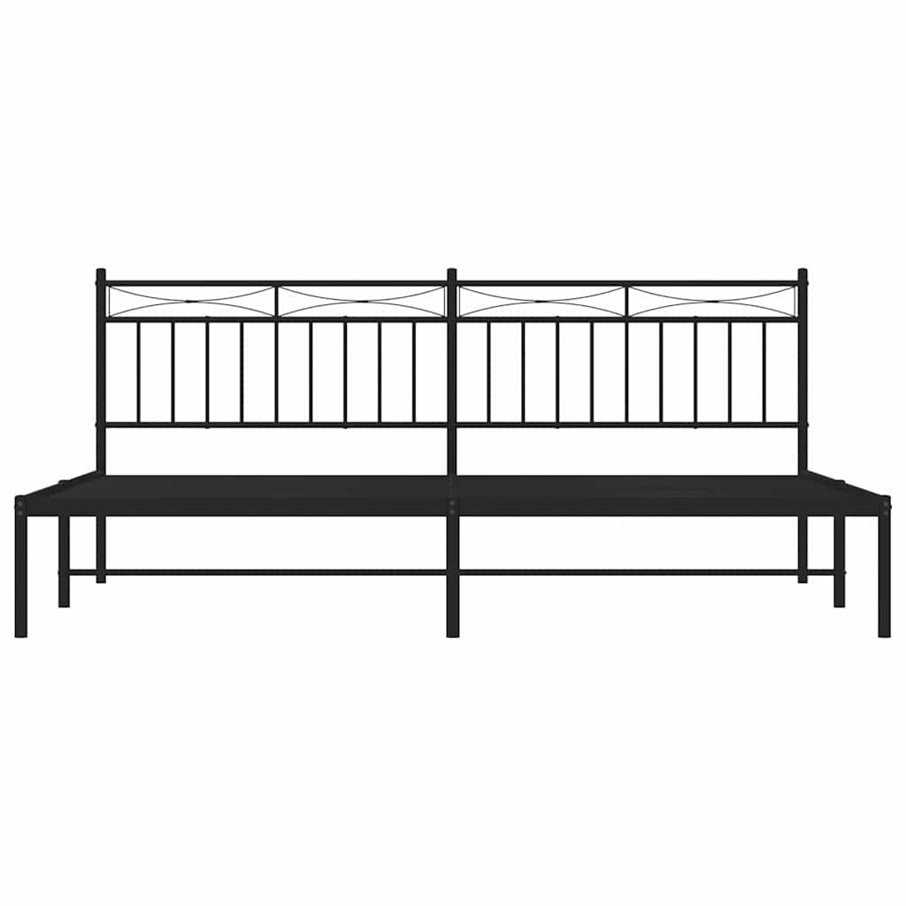 Bettgestell mit Kopfteil Metall Schwarz 193x203 cm