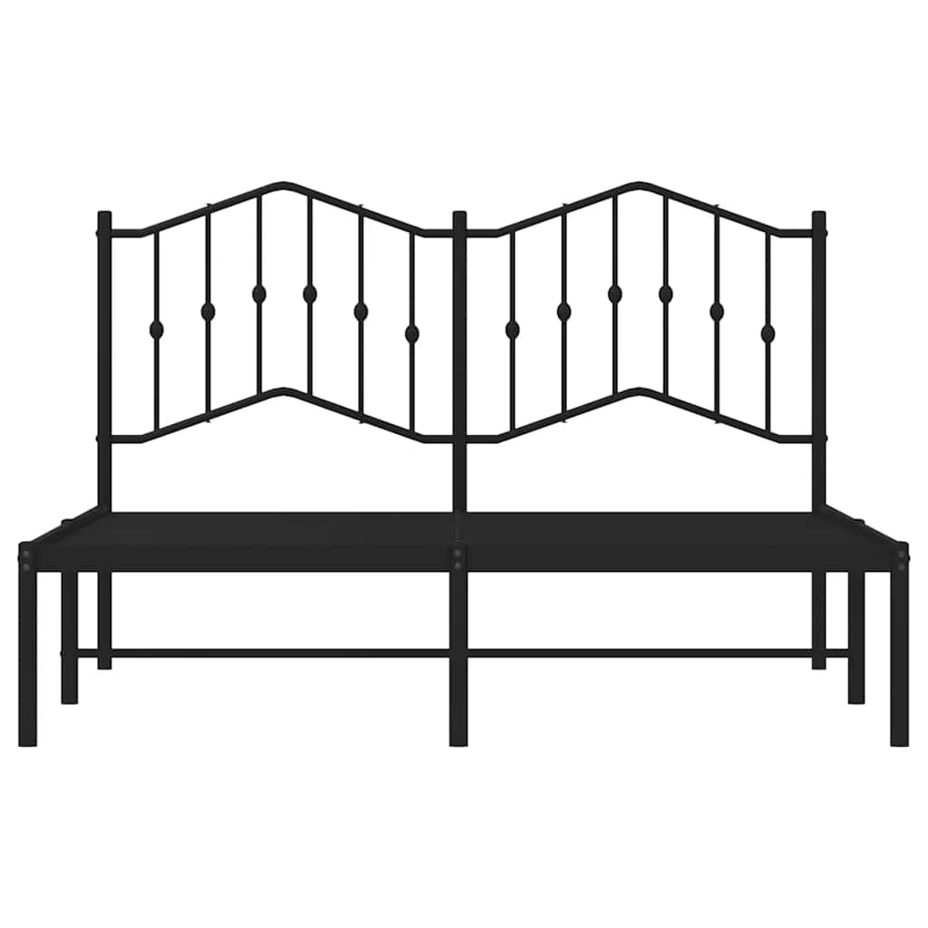 Bettgestell mit Kopfteil Metall Schwarz 150x200 cm