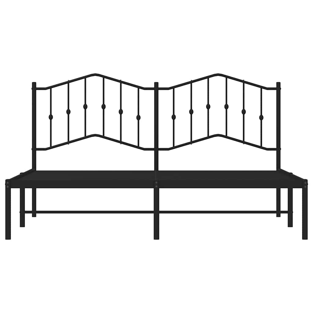 Bettgestell mit Kopfteil Metall Schwarz 183x213 cm