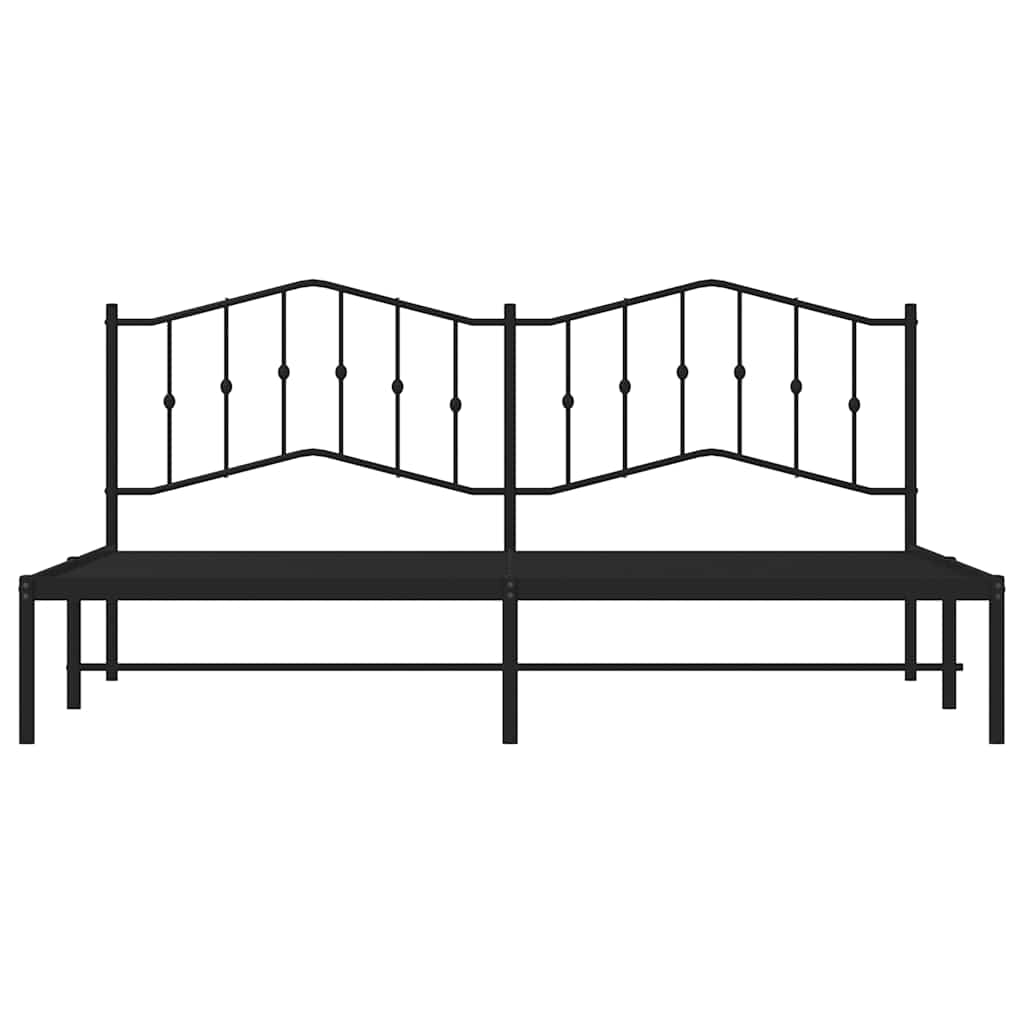 Bettgestell mit Kopfteil Metall Schwarz 193x203 cm