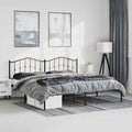 Bettgestell mit Kopfteil Metall Schwarz 193x203 cm
