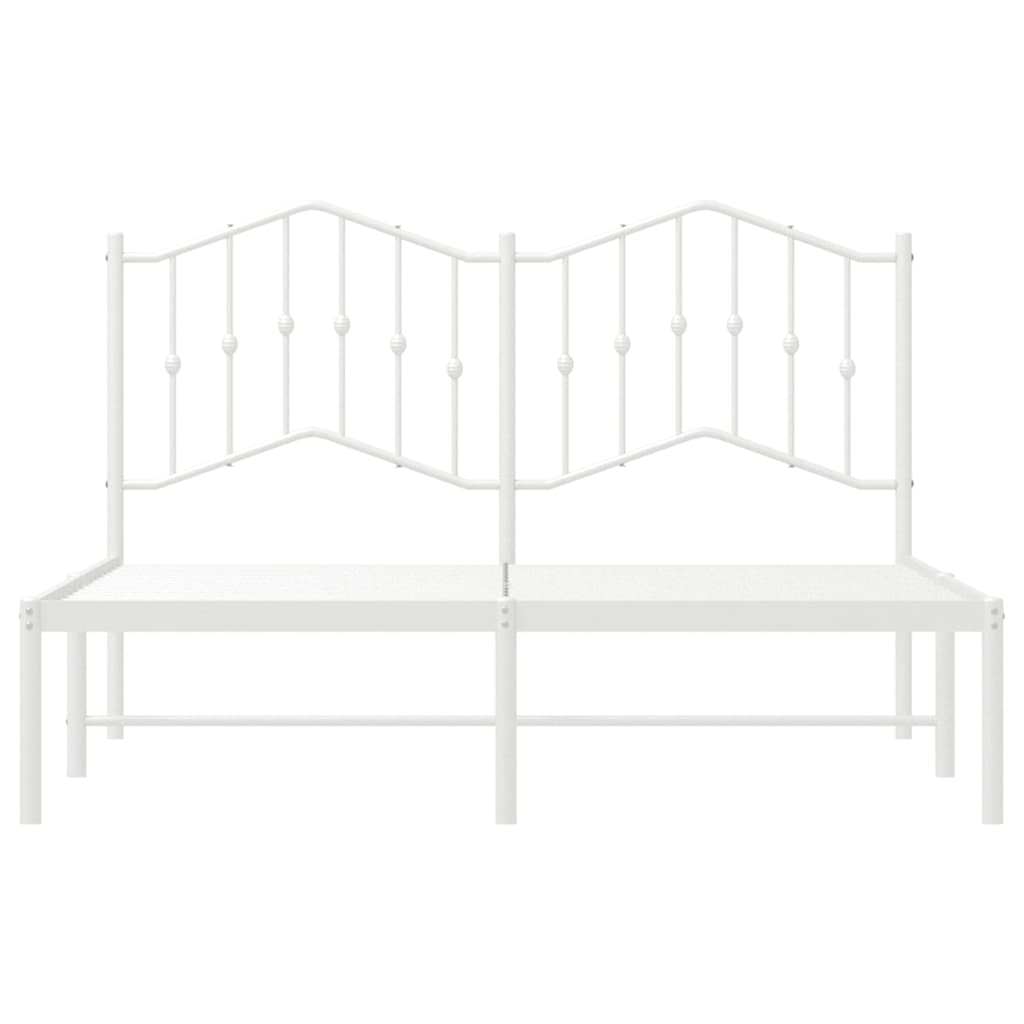 Bettgestell mit Kopfteil Metall Weiß 150x200 cm