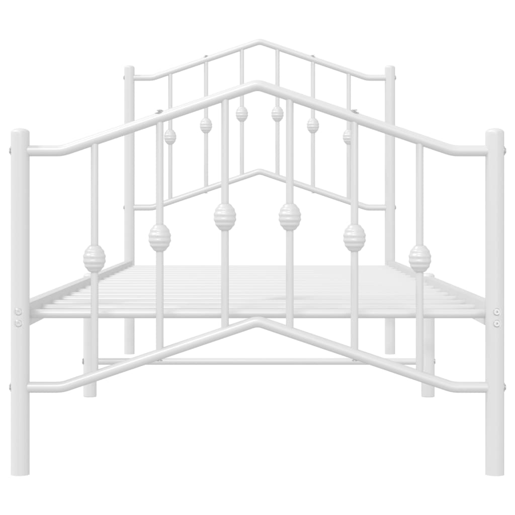 Bettgestell mit Kopf- und Fußteil Metall Weiß 90x190 cm