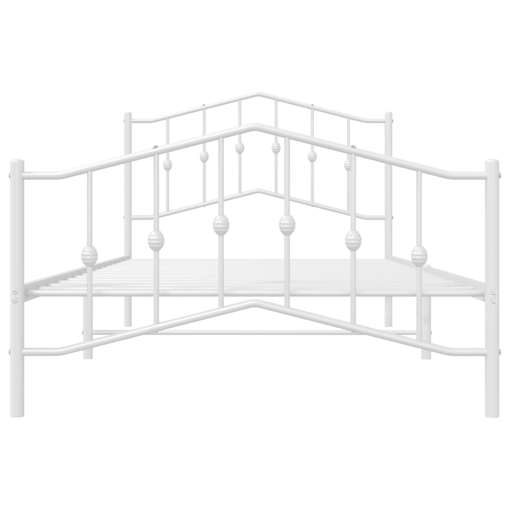 Bettgestell mit Kopf- und Fußteil Metall Weiß 100x200 cm