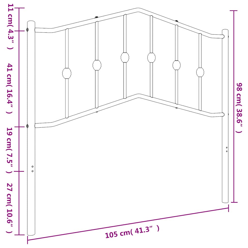 Ersatz-Kopfteil Metall Weiß 100 cm