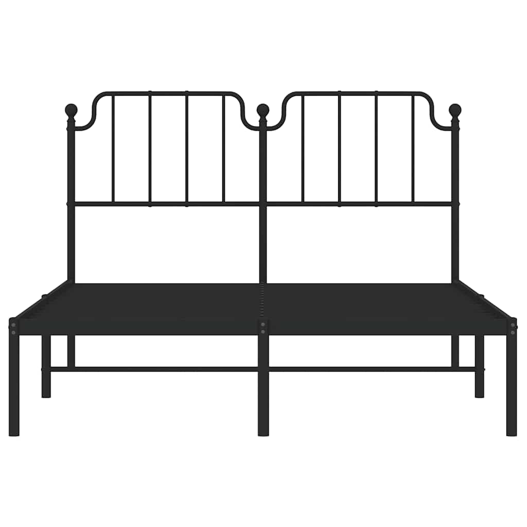 Bettgestell mit Kopfteil Metall Schwarz 150x200 cm