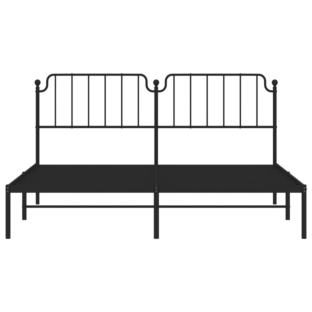 Bettgestell mit Kopfteil Metall Schwarz 160x200 cm