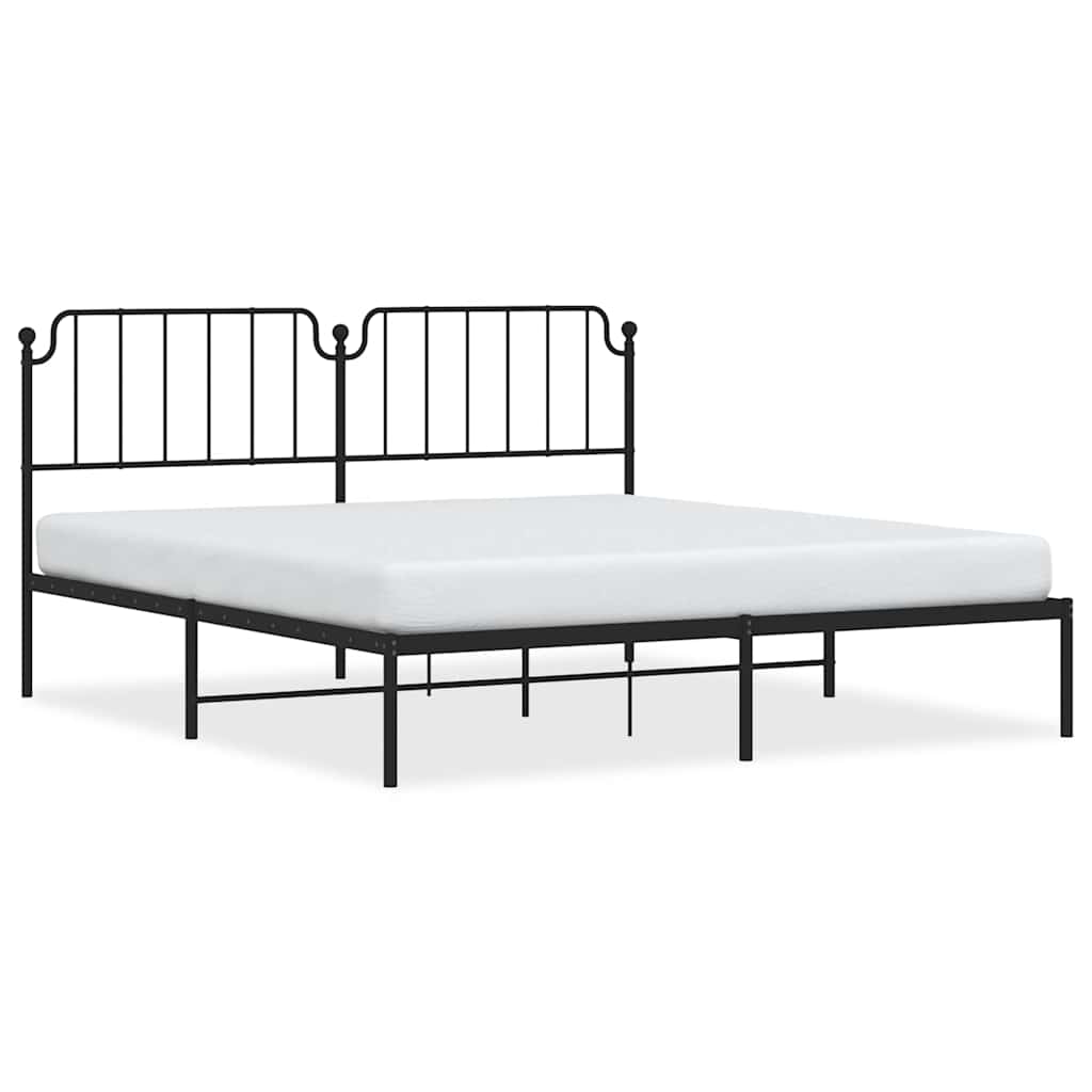 Bettgestell mit Kopfteil Metall Schwarz 183x213 cm