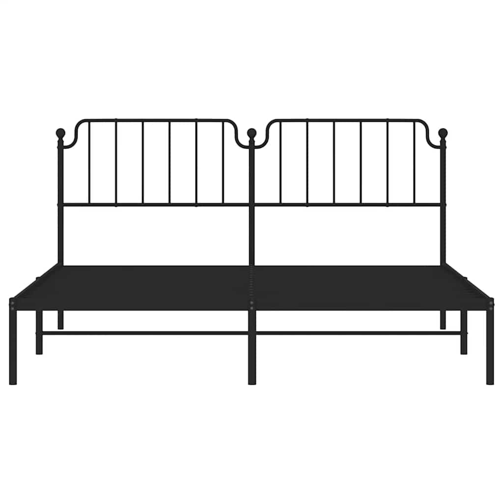 Bettgestell mit Kopfteil Metall Schwarz 183x213 cm