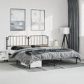Bettgestell mit Kopfteil Metall Schwarz 183x213 cm