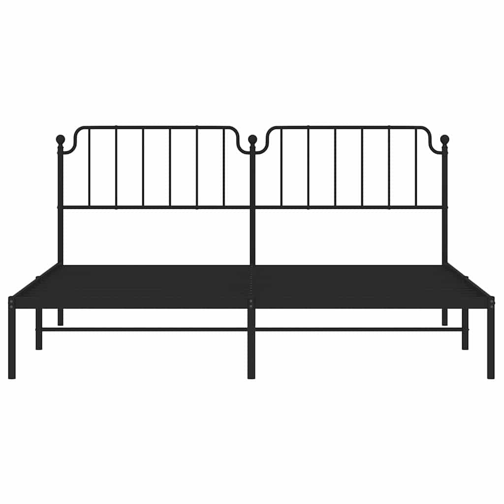 Bettgestell mit Kopfteil Metall Schwarz 193x203 cm